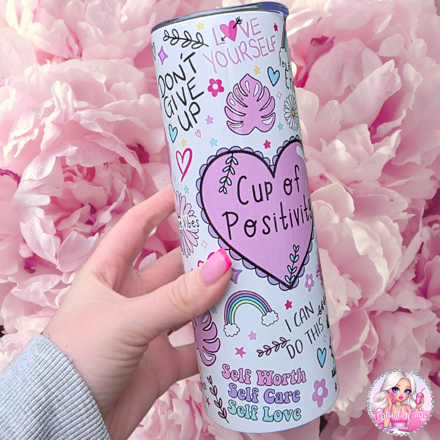 Cup Of Positivity, Affirmations, Self Care 20oz Tumbler