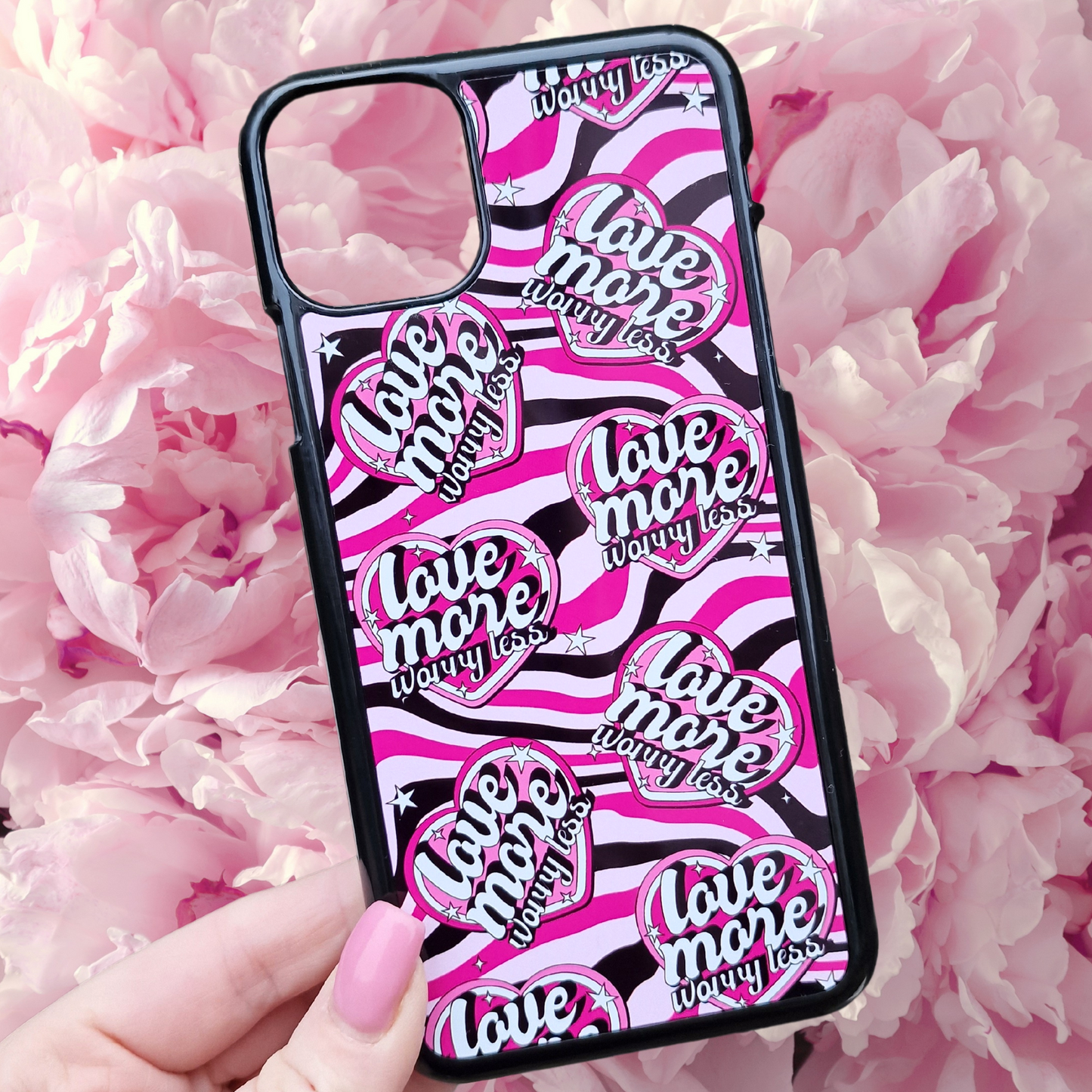 Love more worry less phone case