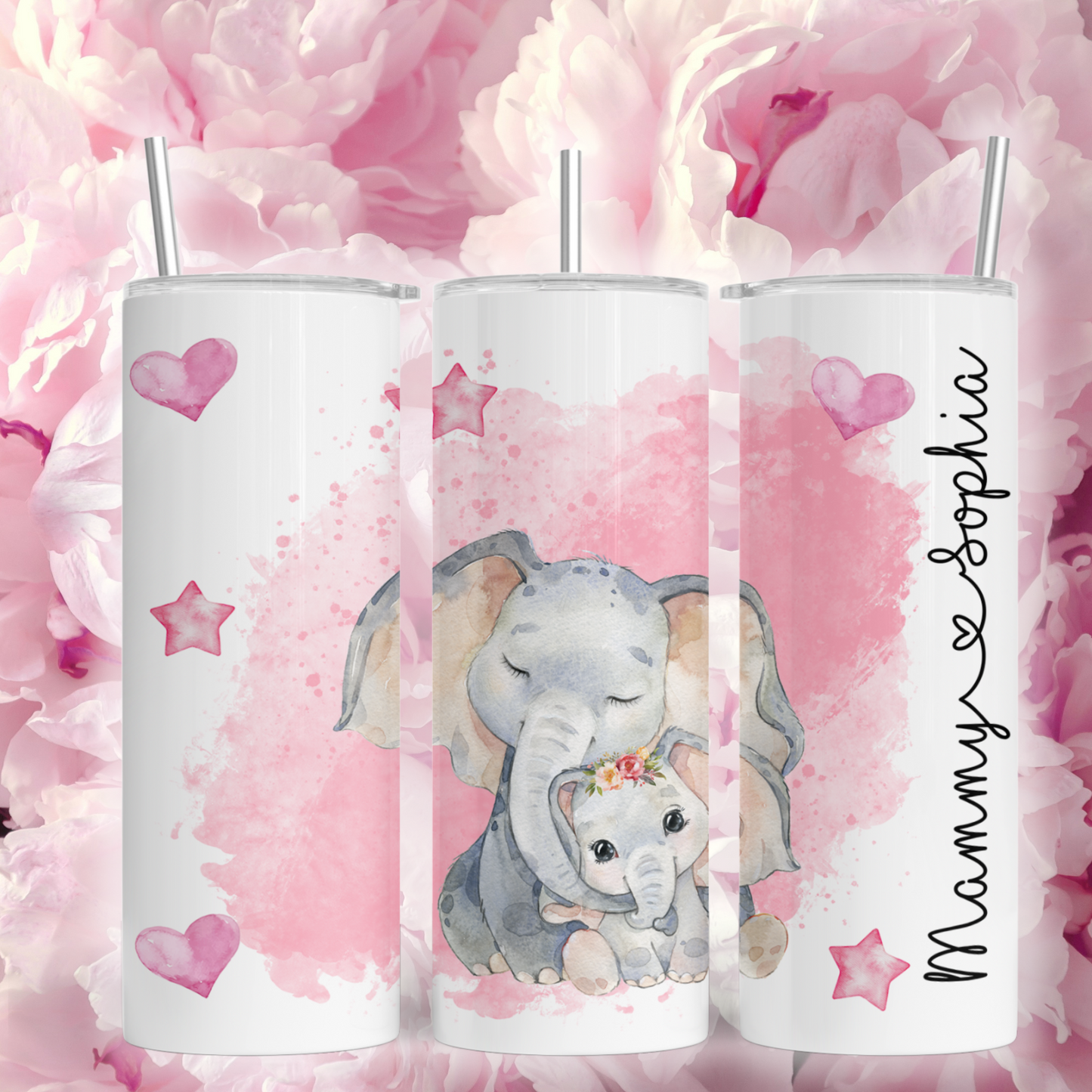 Mummy and Baby Elephant 20oz Tumbler