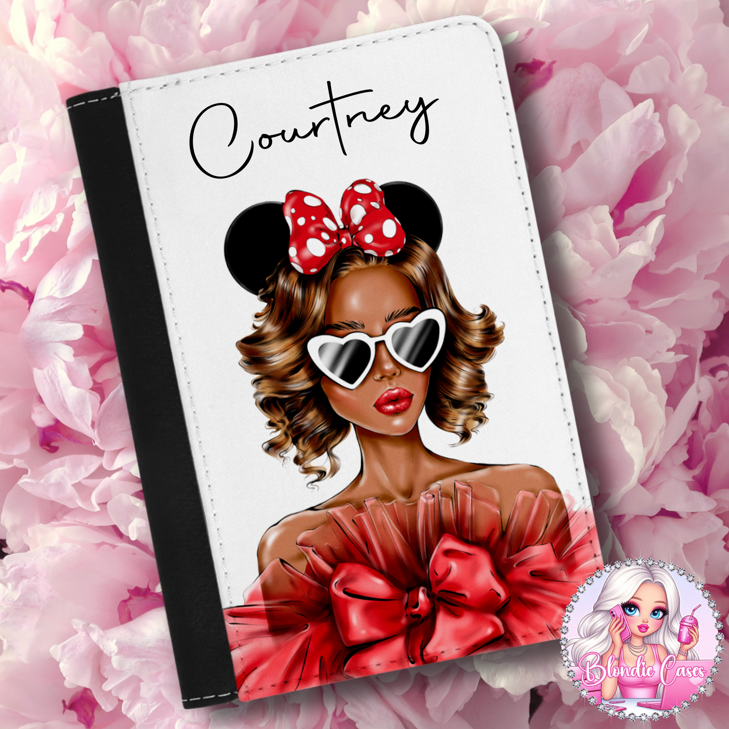 Glam Girl With Mouse Ears Personalised Passport Cover