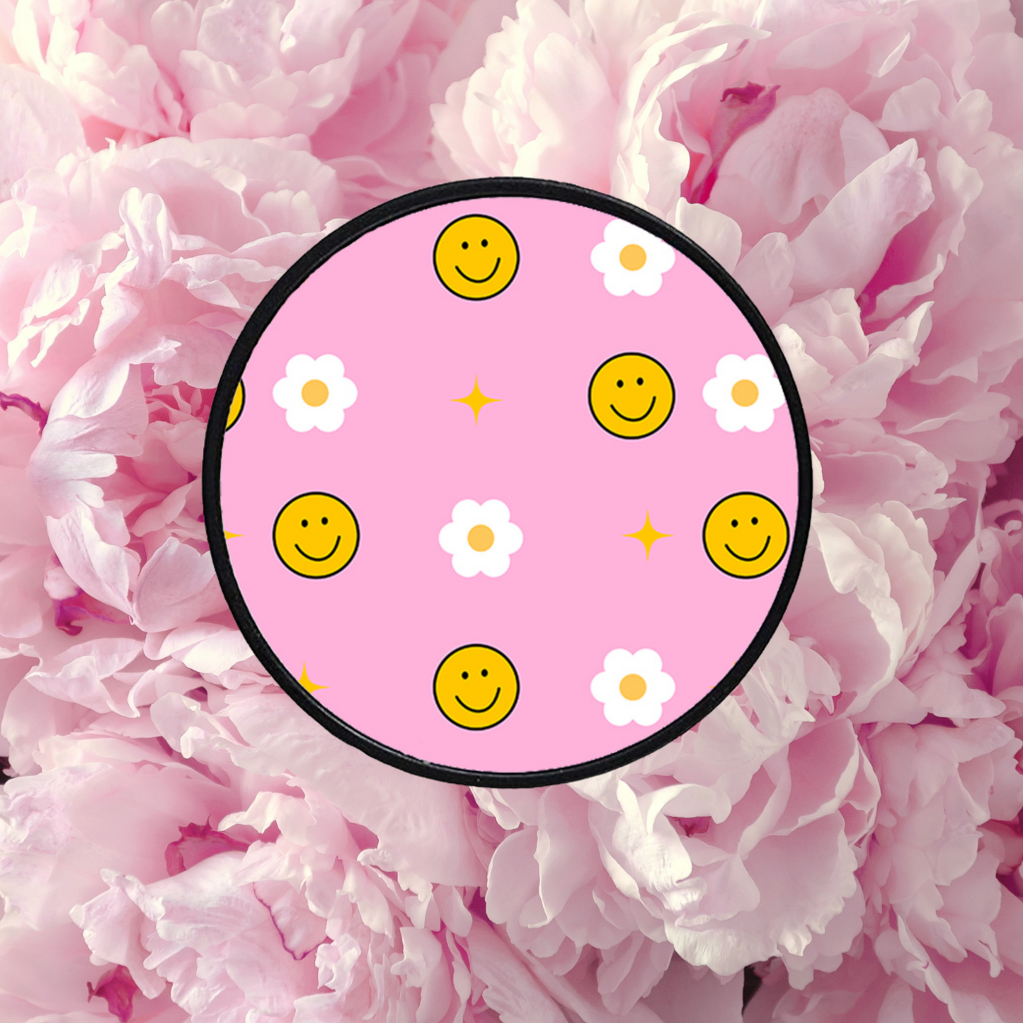 Smiley Floral Phone Grip