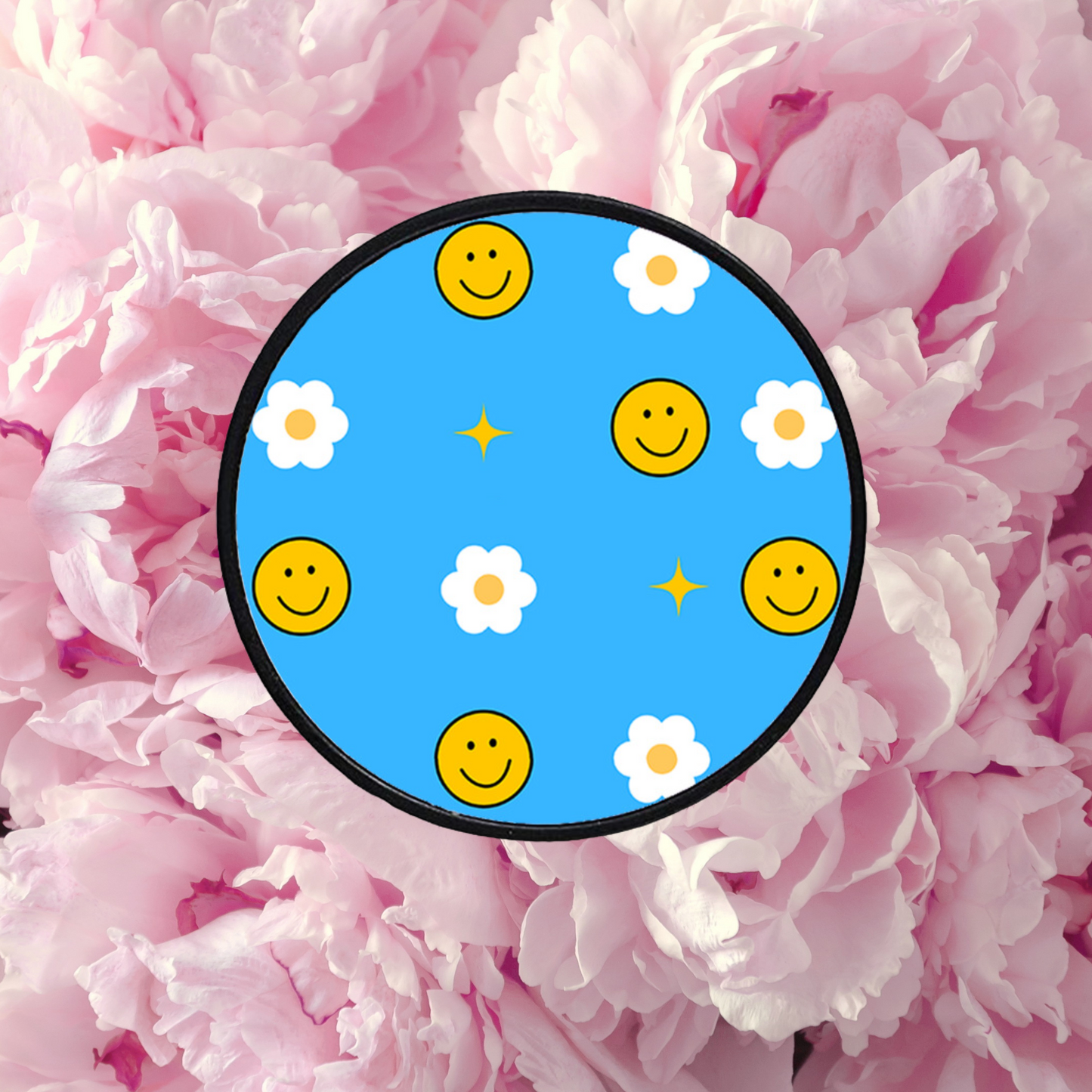 Smiley Floral Phone Grip