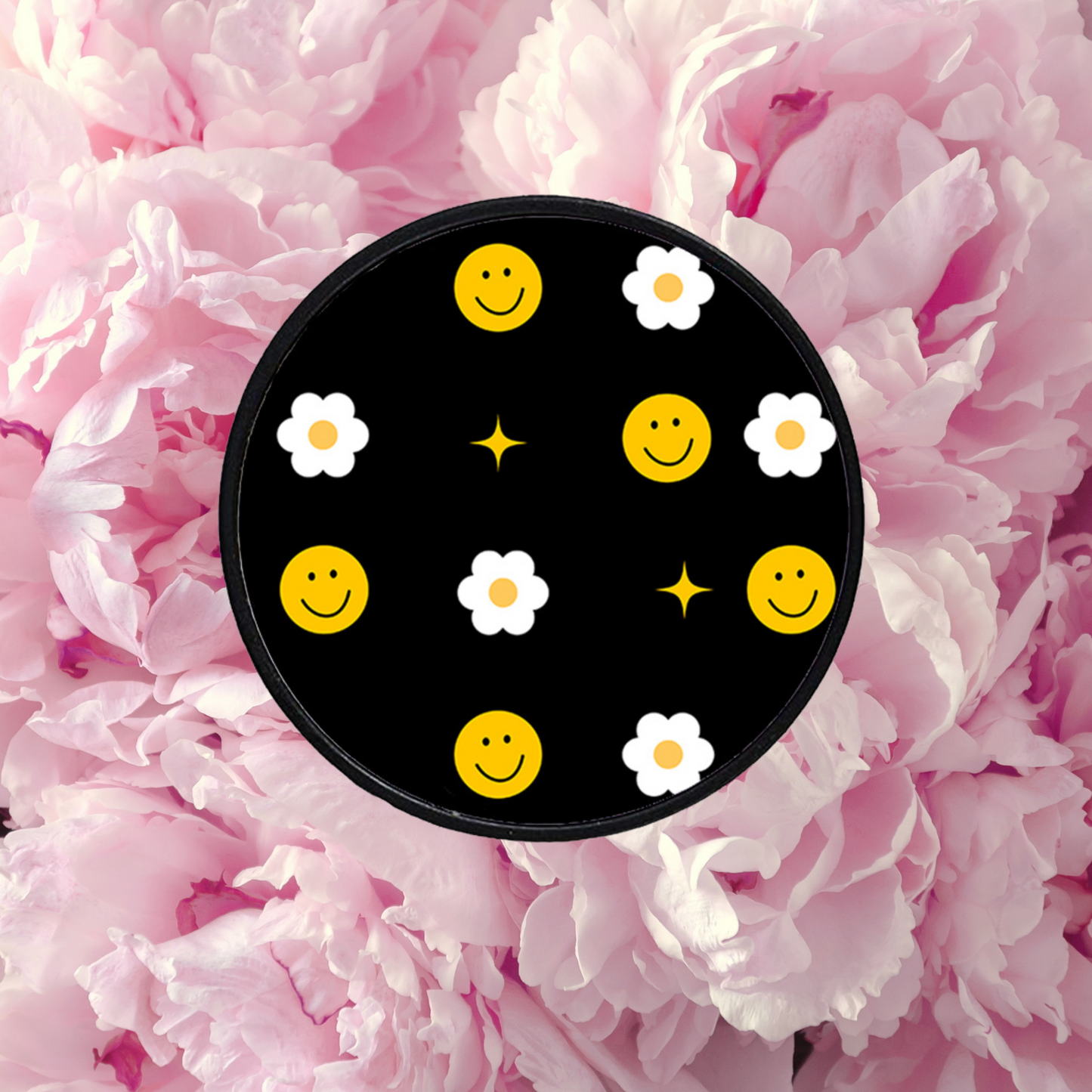 Smiley Floral Phone Grip