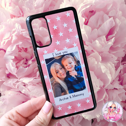 Personalised polaroid photo stars I love you phone case