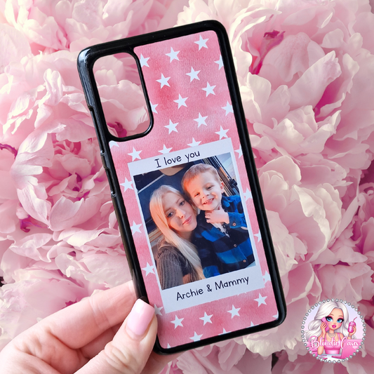 Personalised polaroid photo stars I love you phone case