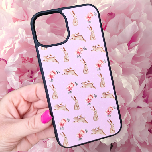 Pink Rabbit Floral Bow Phone Cases