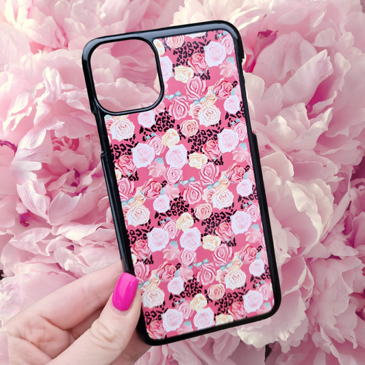 Pink Floral Leopard Print Phone Case
