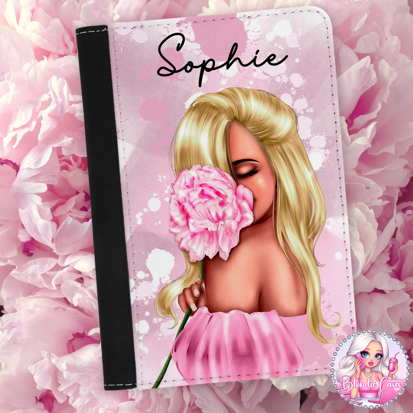 Personalised Peony Girl Passport Cover