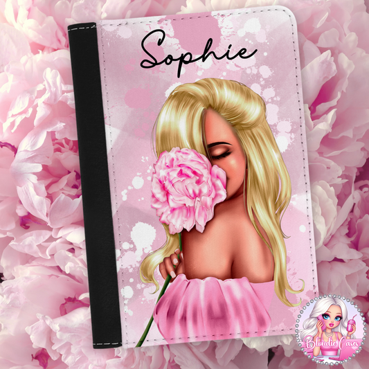 Personalised Peony Girl Passport Cover