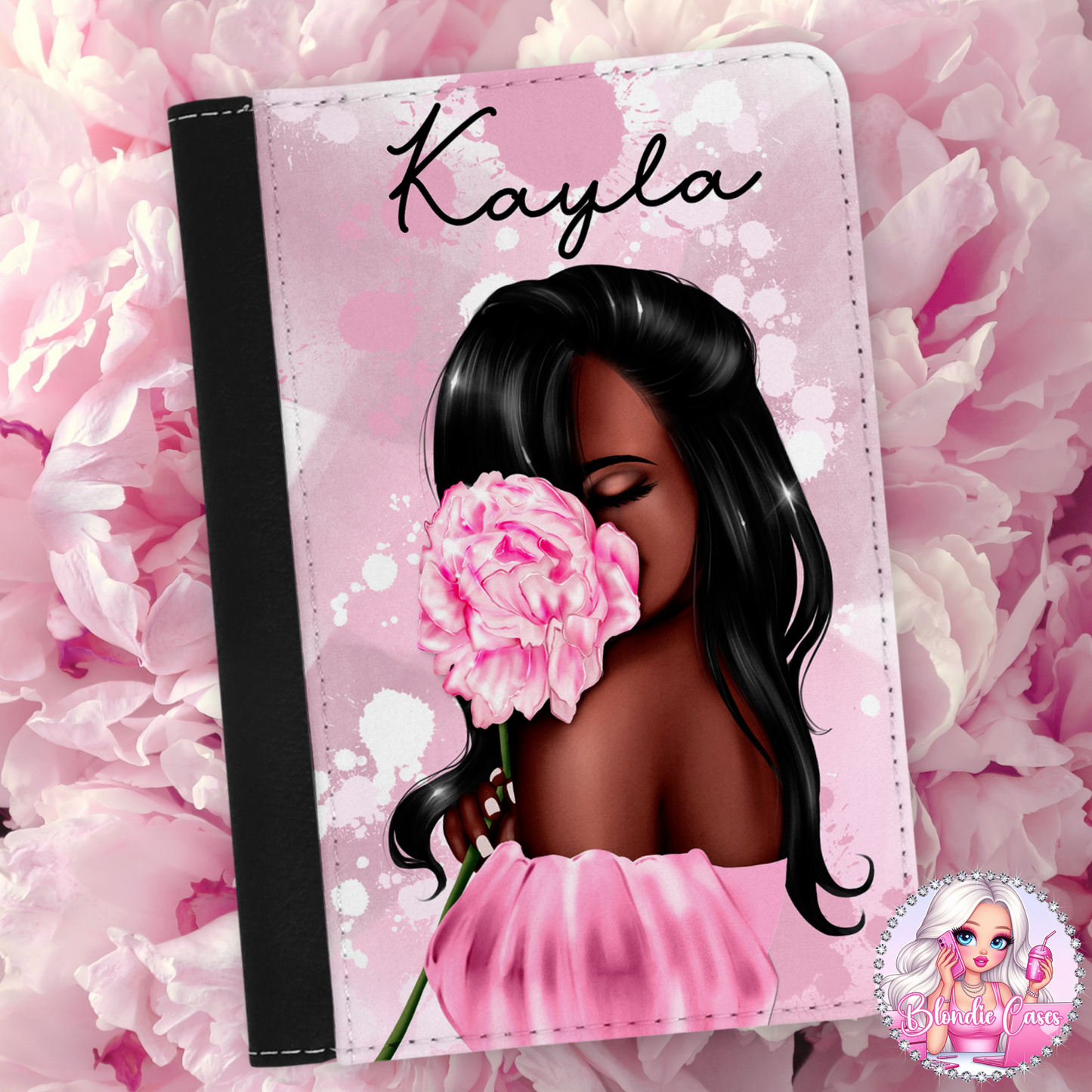 Personalised Peony Girl Passport Cover