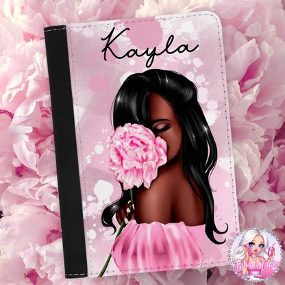 Personalised Peony Girl Passport Cover